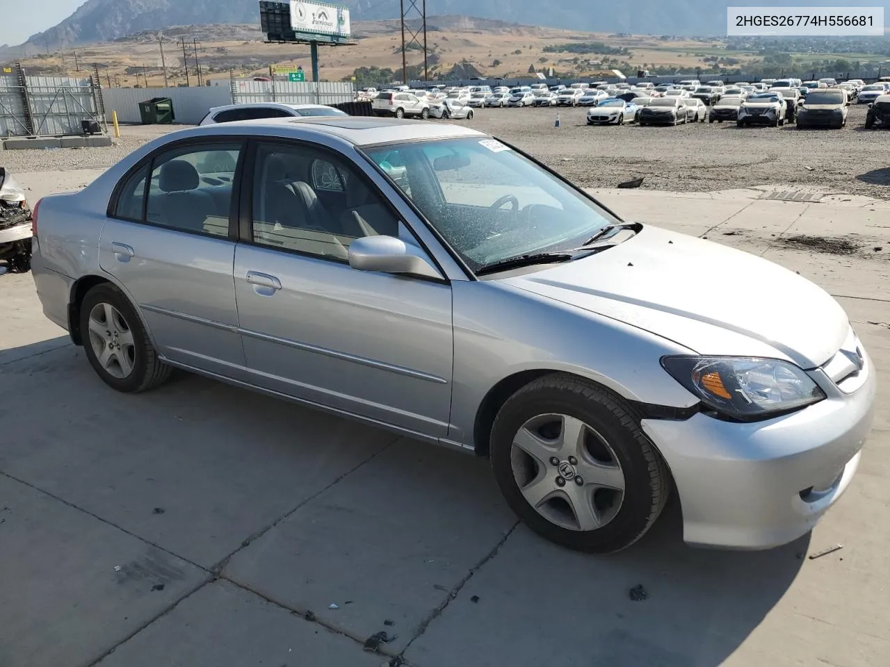 2004 Honda Civic Ex VIN: 2HGES26774H556681 Lot: 63030054