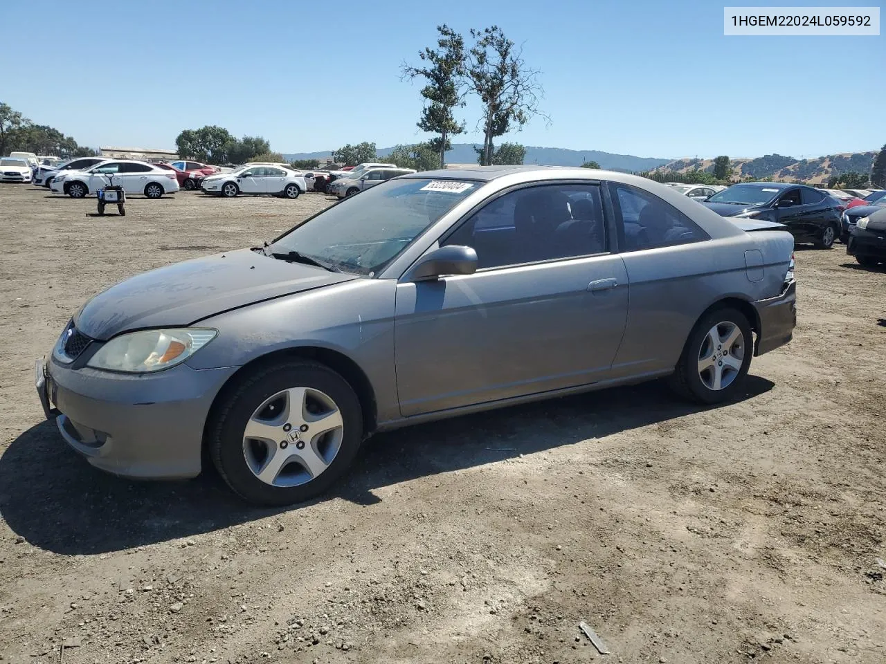 2004 Honda Civic Ex VIN: 1HGEM22024L059592 Lot: 63230404