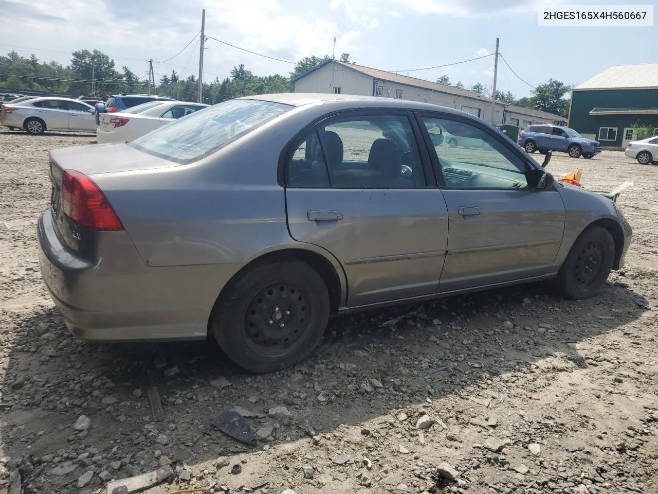 2004 Honda Civic Lx VIN: 2HGES165X4H560667 Lot: 63447004