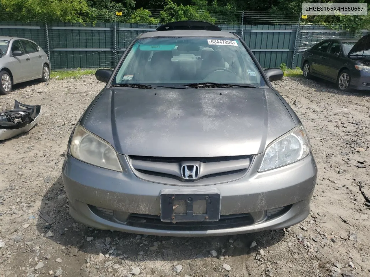 2004 Honda Civic Lx VIN: 2HGES165X4H560667 Lot: 63447004