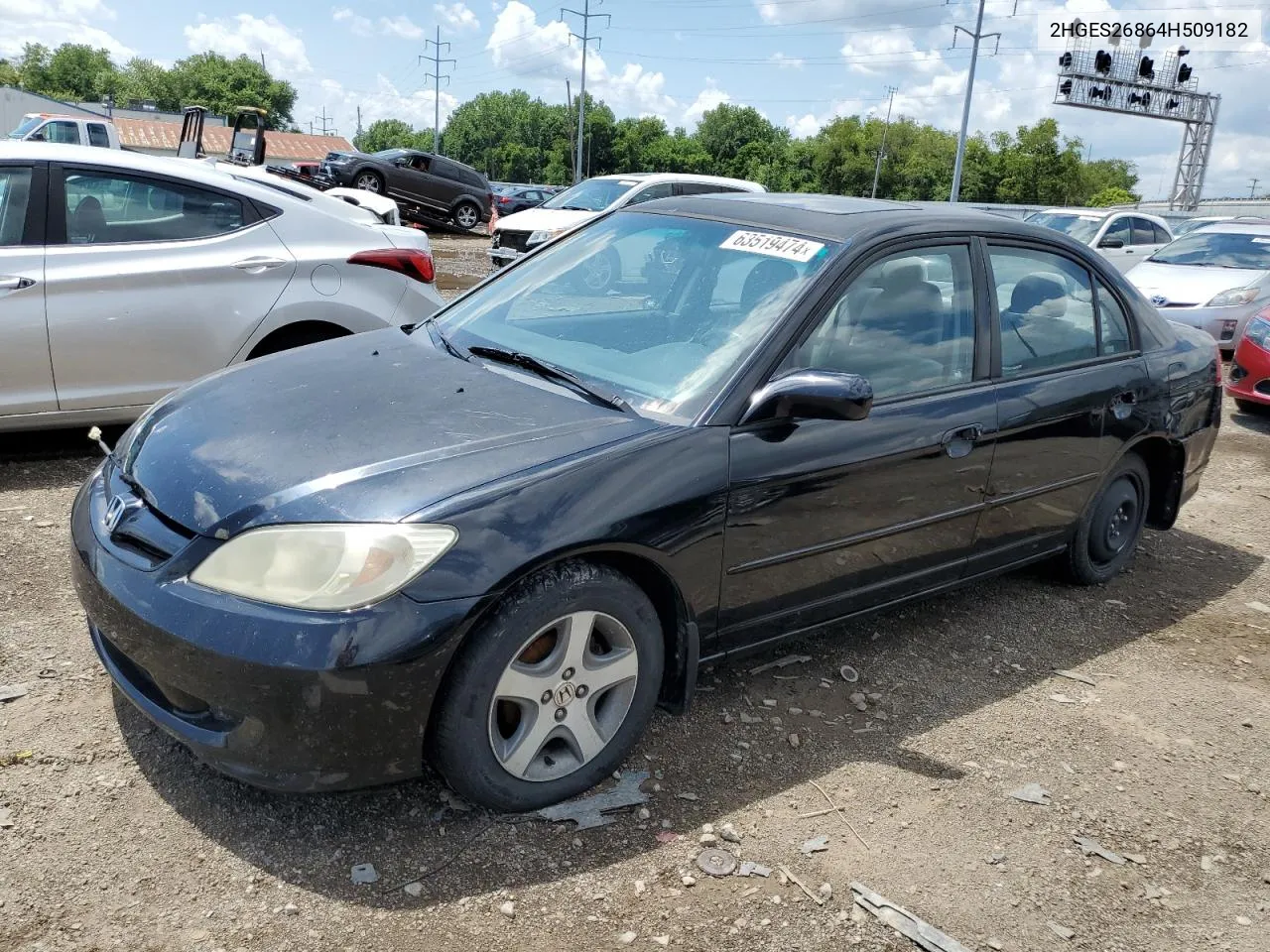 2004 Honda Civic Ex VIN: 2HGES26864H509182 Lot: 63519474