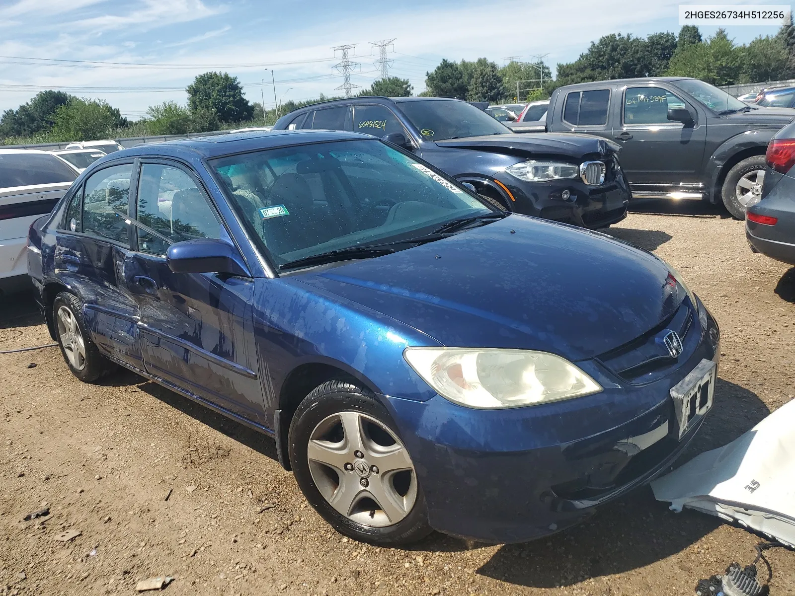 2004 Honda Civic Ex VIN: 2HGES26734H512256 Lot: 65252614