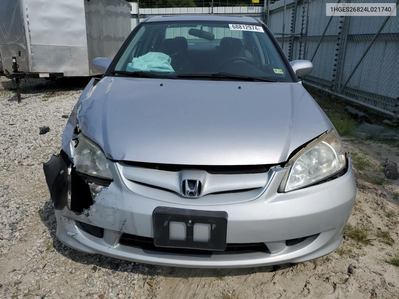 2004 Honda Civic Ex VIN: 1HGES26824L021740 Lot: 68812974