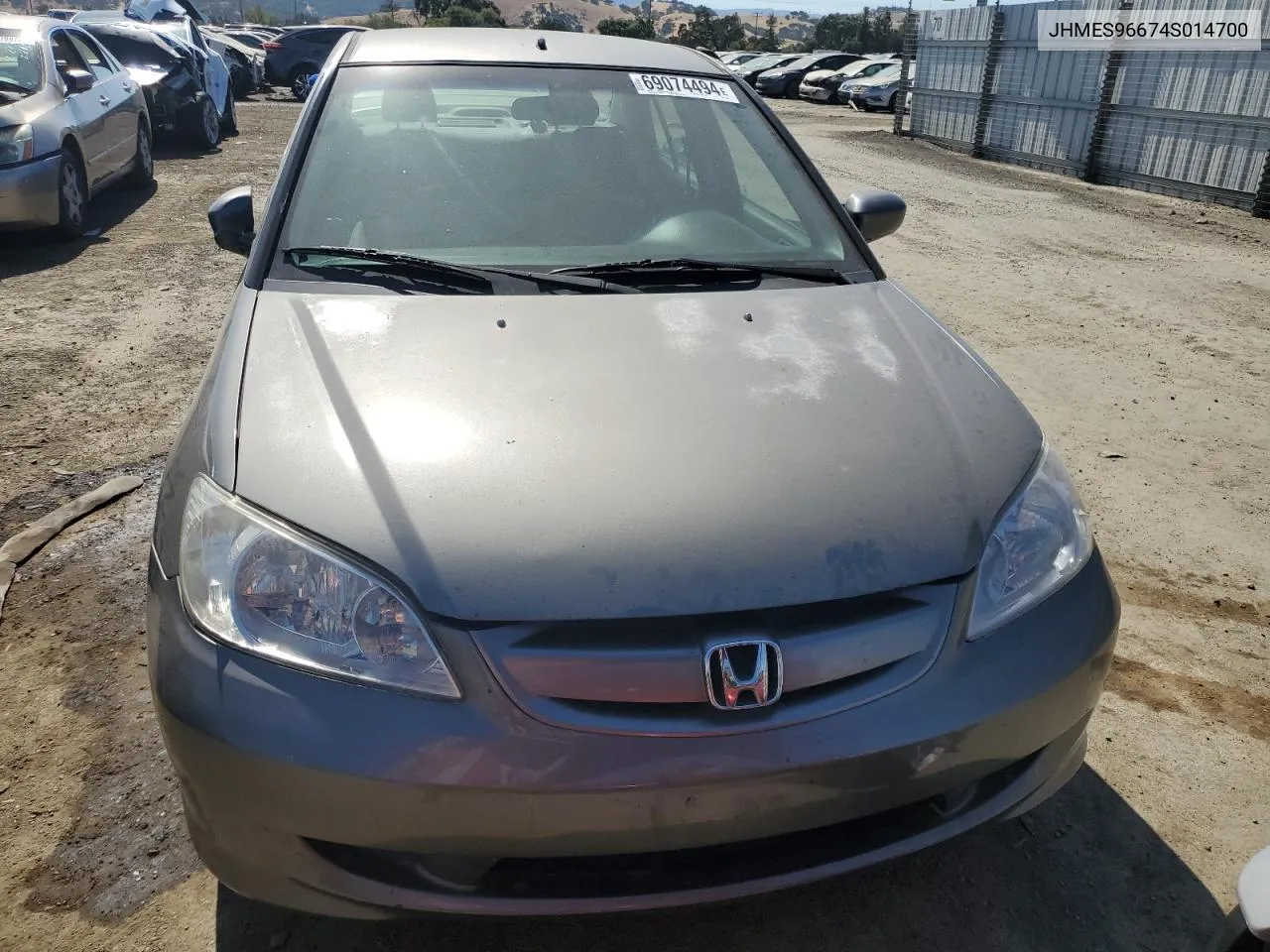 2004 Honda Civic Hybrid VIN: JHMES96674S014700 Lot: 69074494