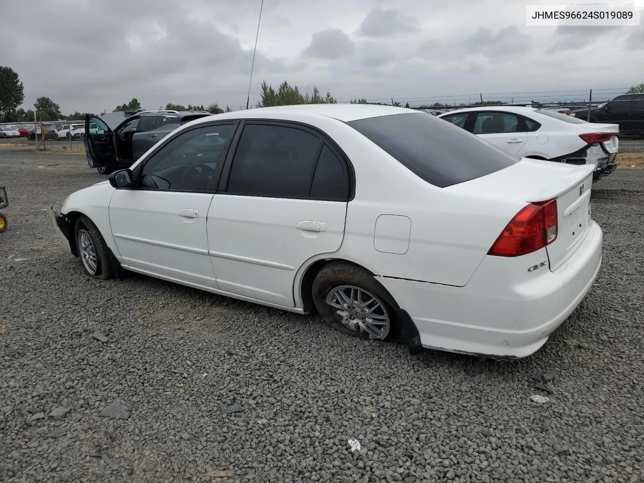 2004 Honda Civic Hybrid VIN: JHMES96624S019089 Lot: 69089724