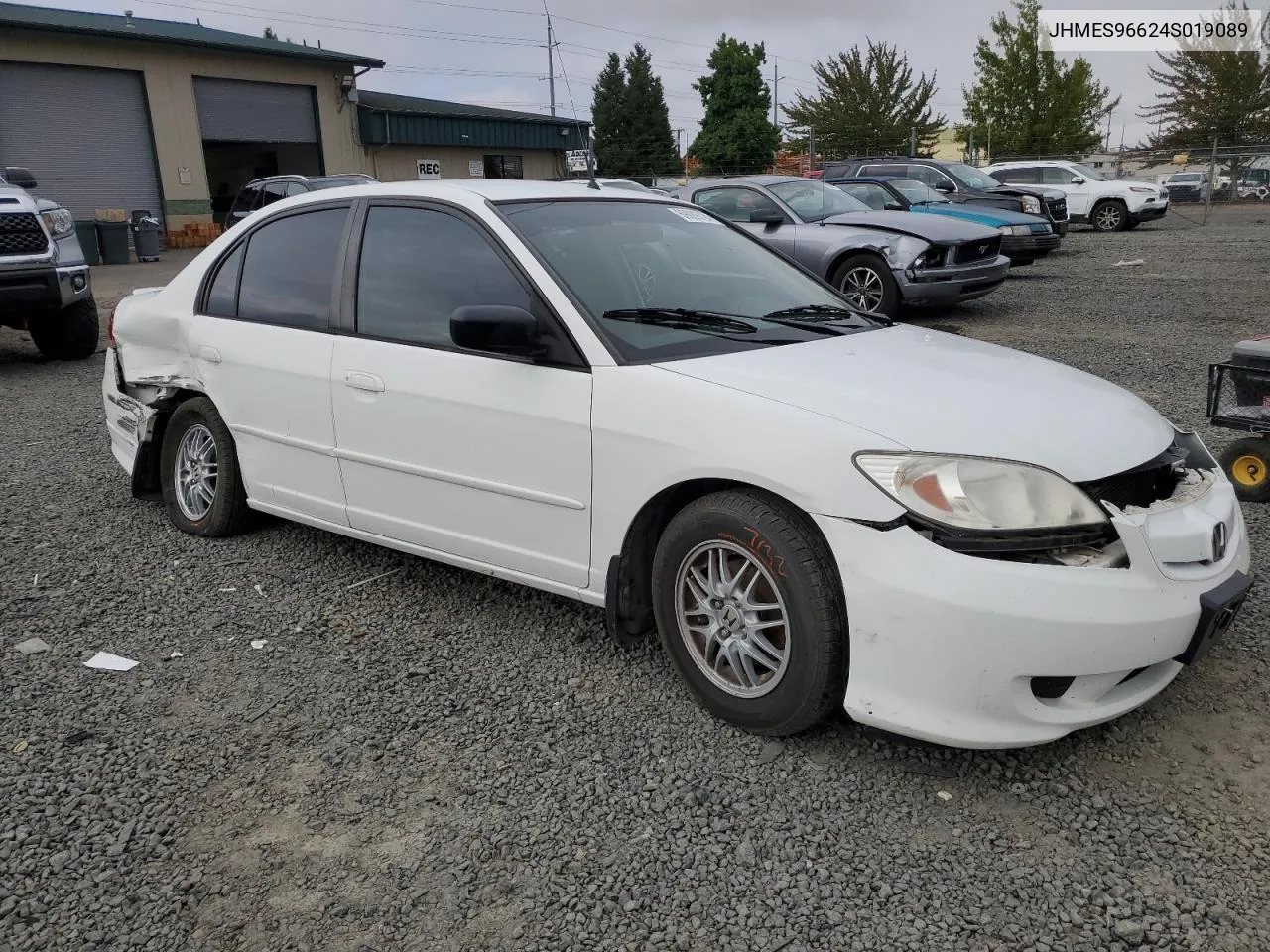 2004 Honda Civic Hybrid VIN: JHMES96624S019089 Lot: 69089724