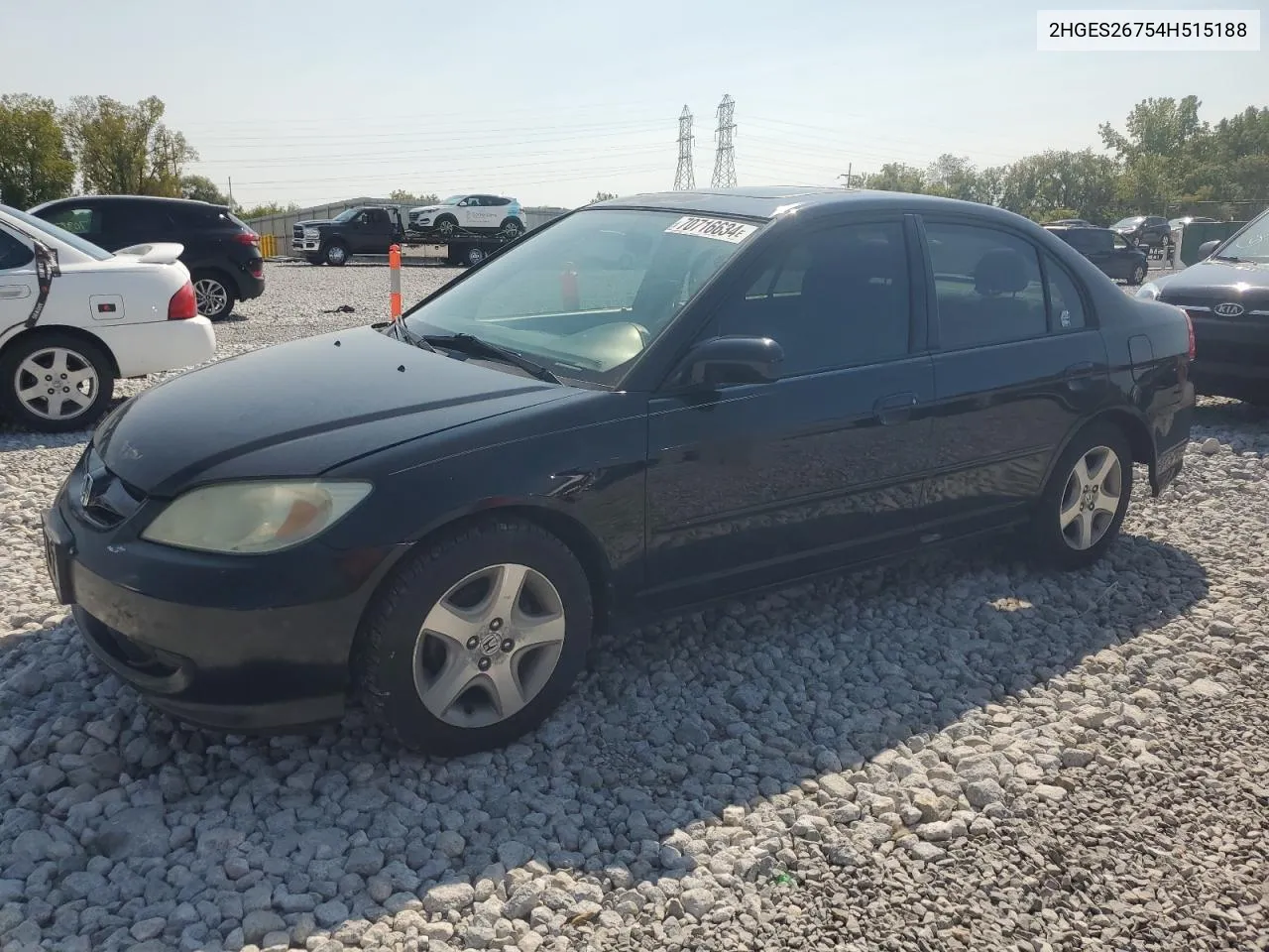 2004 Honda Civic Ex VIN: 2HGES26754H515188 Lot: 70716634