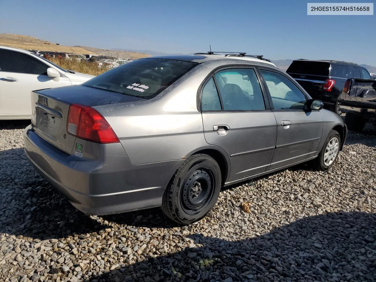 2004 Honda Civic Lx VIN: 2HGES15574H516658 Lot: 71237814