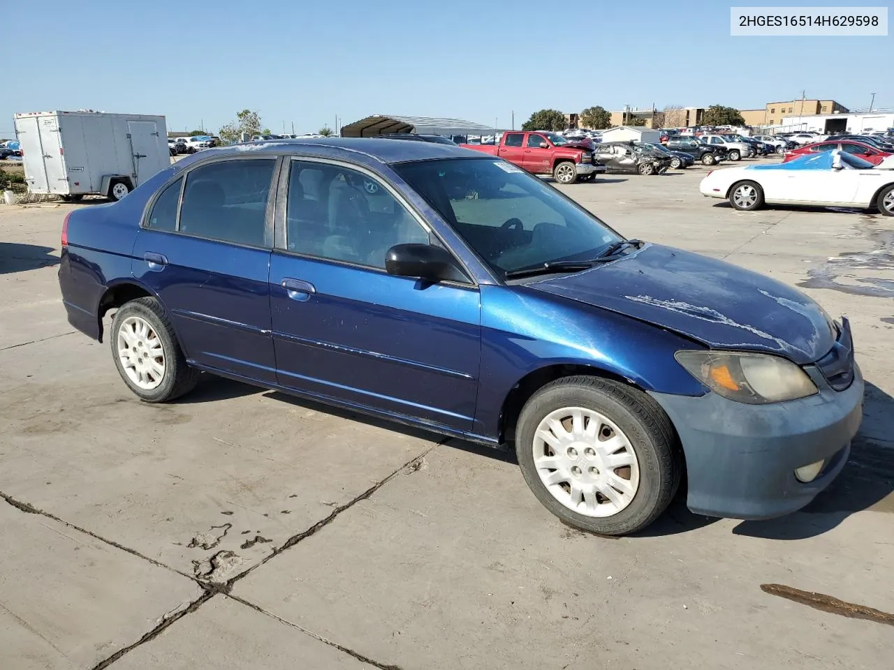 2004 Honda Civic Lx VIN: 2HGES16514H629598 Lot: 71266054