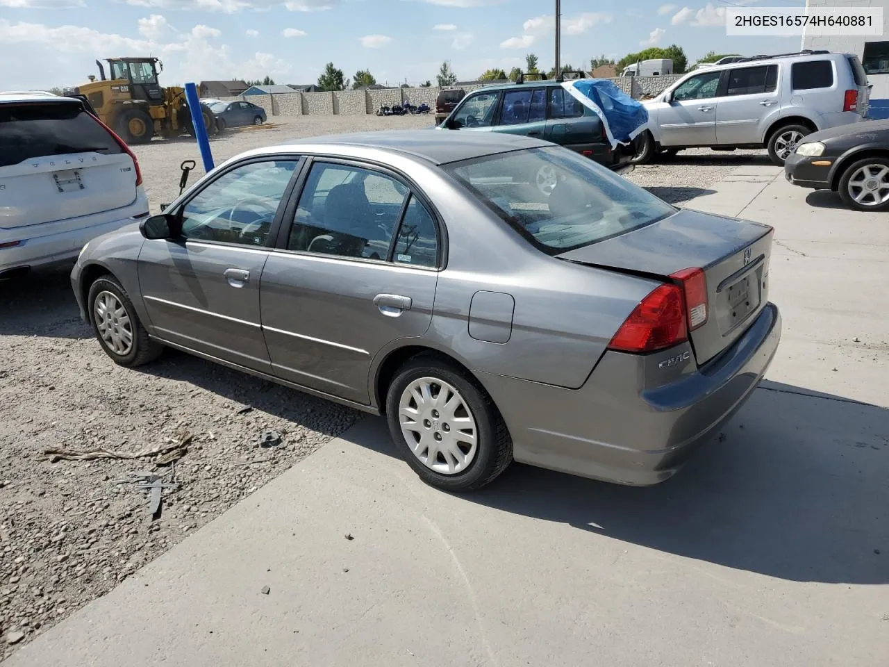 2004 Honda Civic Lx VIN: 2HGES16574H640881 Lot: 71317504