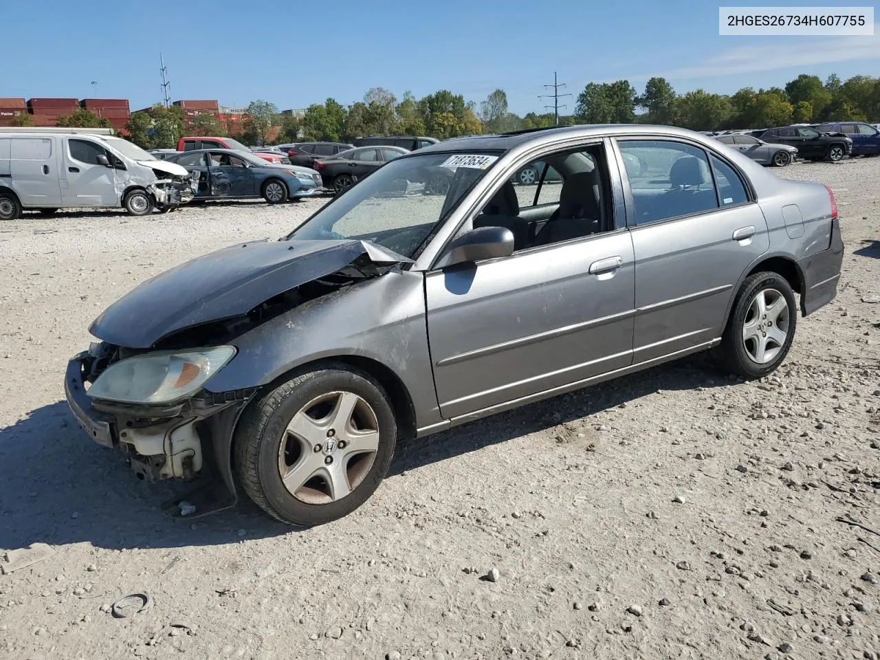 2004 Honda Civic Ex VIN: 2HGES26734H607755 Lot: 71873634