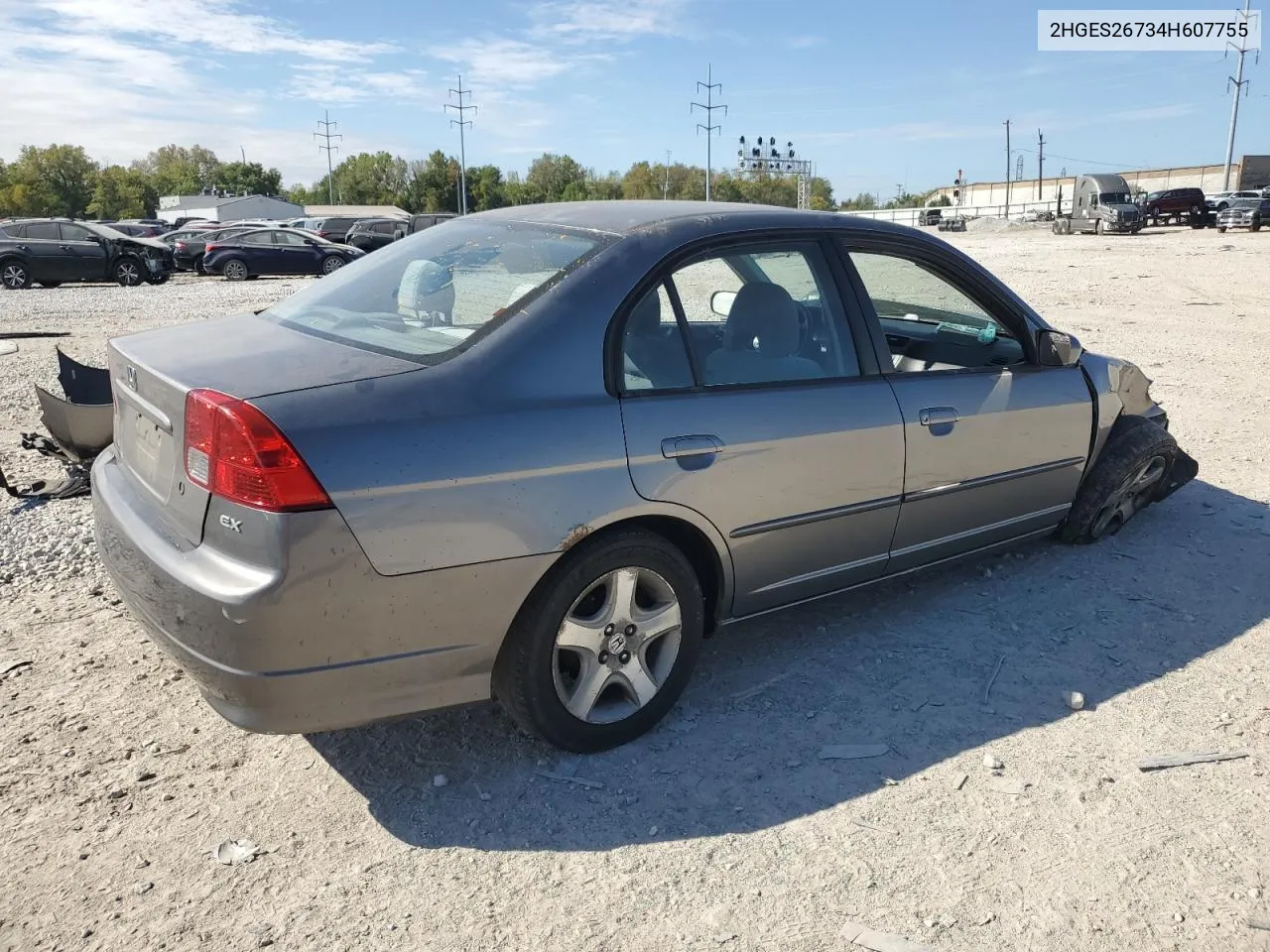 2004 Honda Civic Ex VIN: 2HGES26734H607755 Lot: 71873634