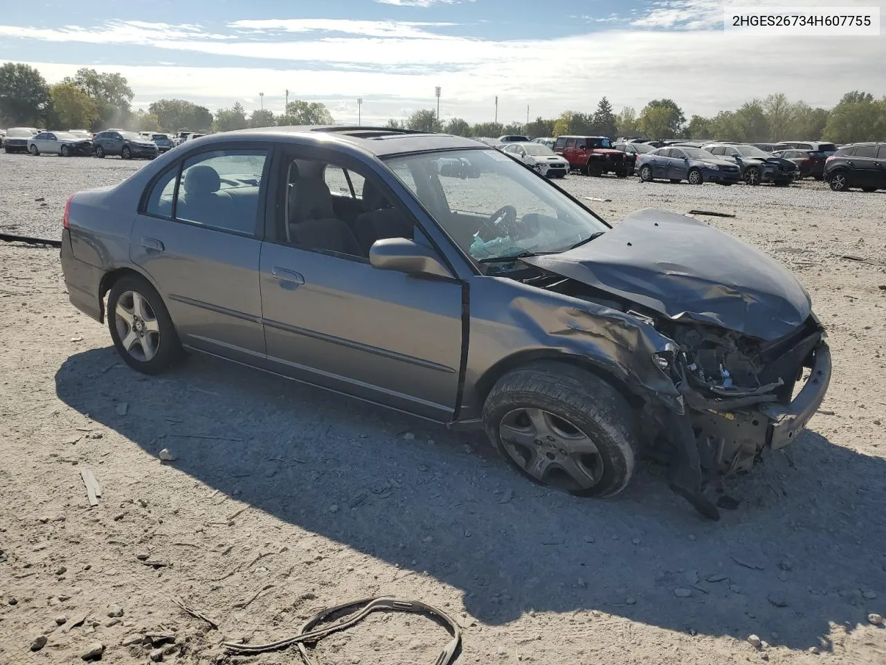 2004 Honda Civic Ex VIN: 2HGES26734H607755 Lot: 71873634