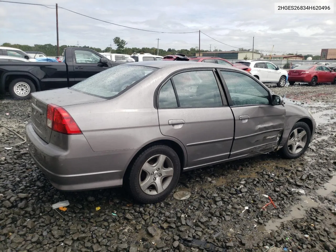 2004 Honda Civic Ex VIN: 2HGES26834H620496 Lot: 72145294