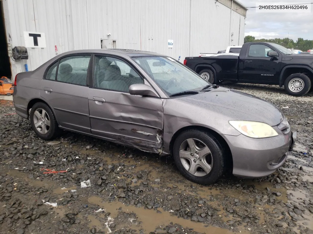 2004 Honda Civic Ex VIN: 2HGES26834H620496 Lot: 72145294