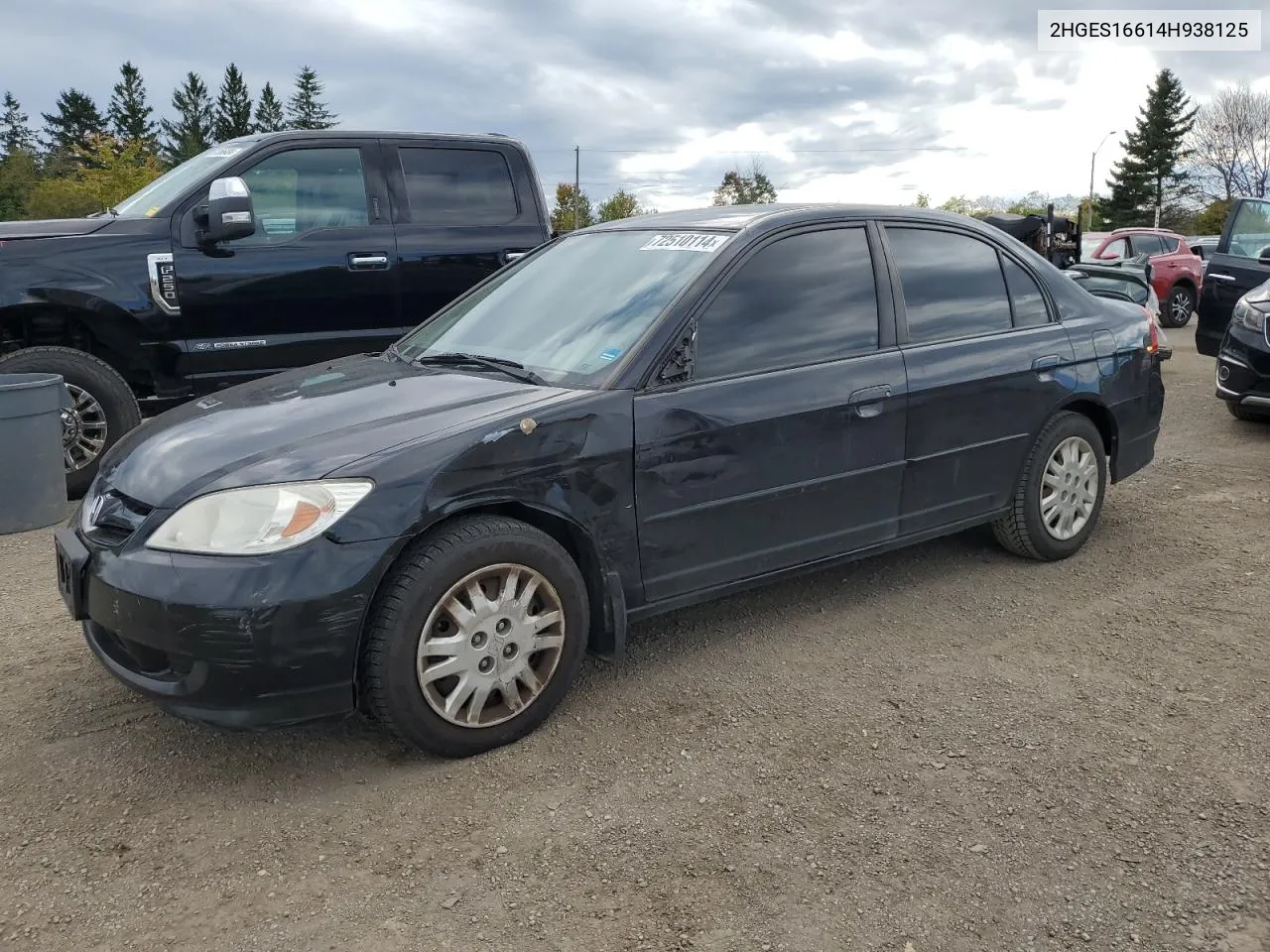 2004 Honda Civic Lx VIN: 2HGES16614H938125 Lot: 72510114