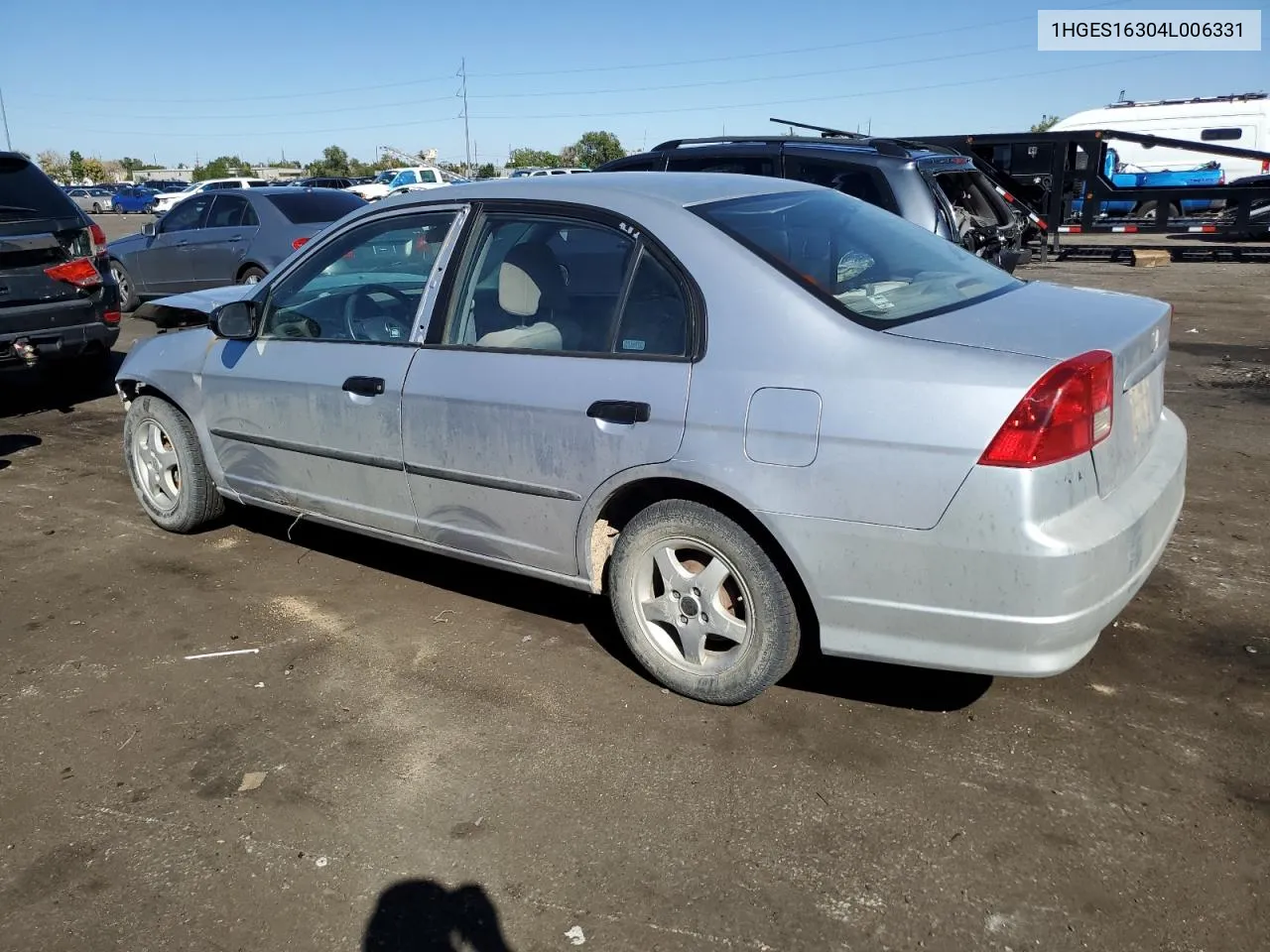 2004 Honda Civic Dx Vp VIN: 1HGES16304L006331 Lot: 72646134