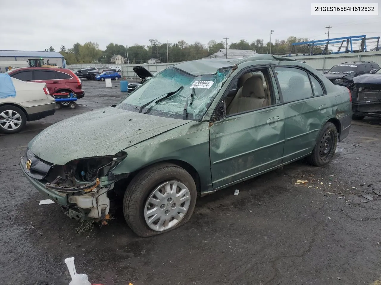 2004 Honda Civic Lx VIN: 2HGES16584H612832 Lot: 72888654