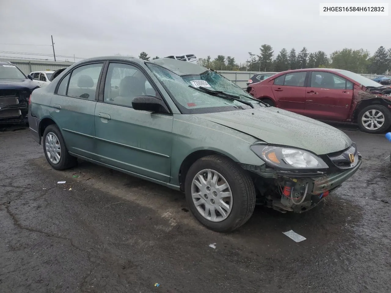 2004 Honda Civic Lx VIN: 2HGES16584H612832 Lot: 72888654