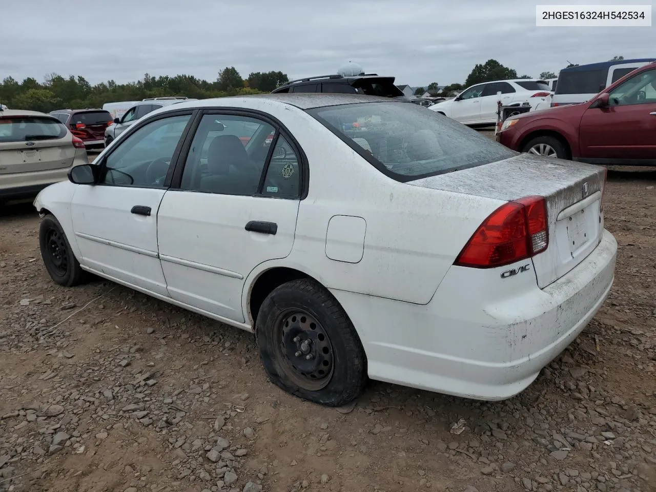 2004 Honda Civic Dx Vp VIN: 2HGES16324H542534 Lot: 73102864