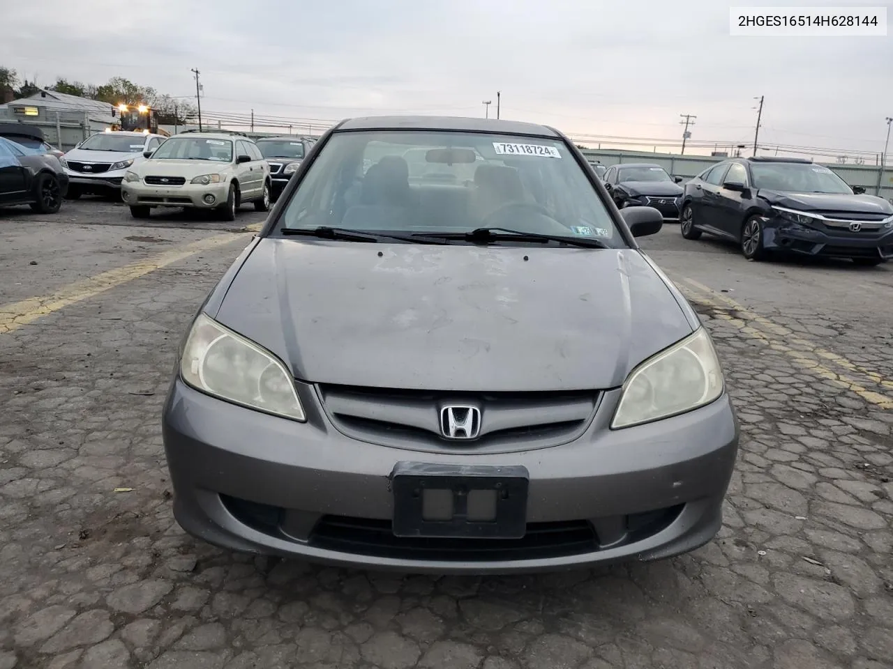 2004 Honda Civic Lx VIN: 2HGES16514H628144 Lot: 73118724