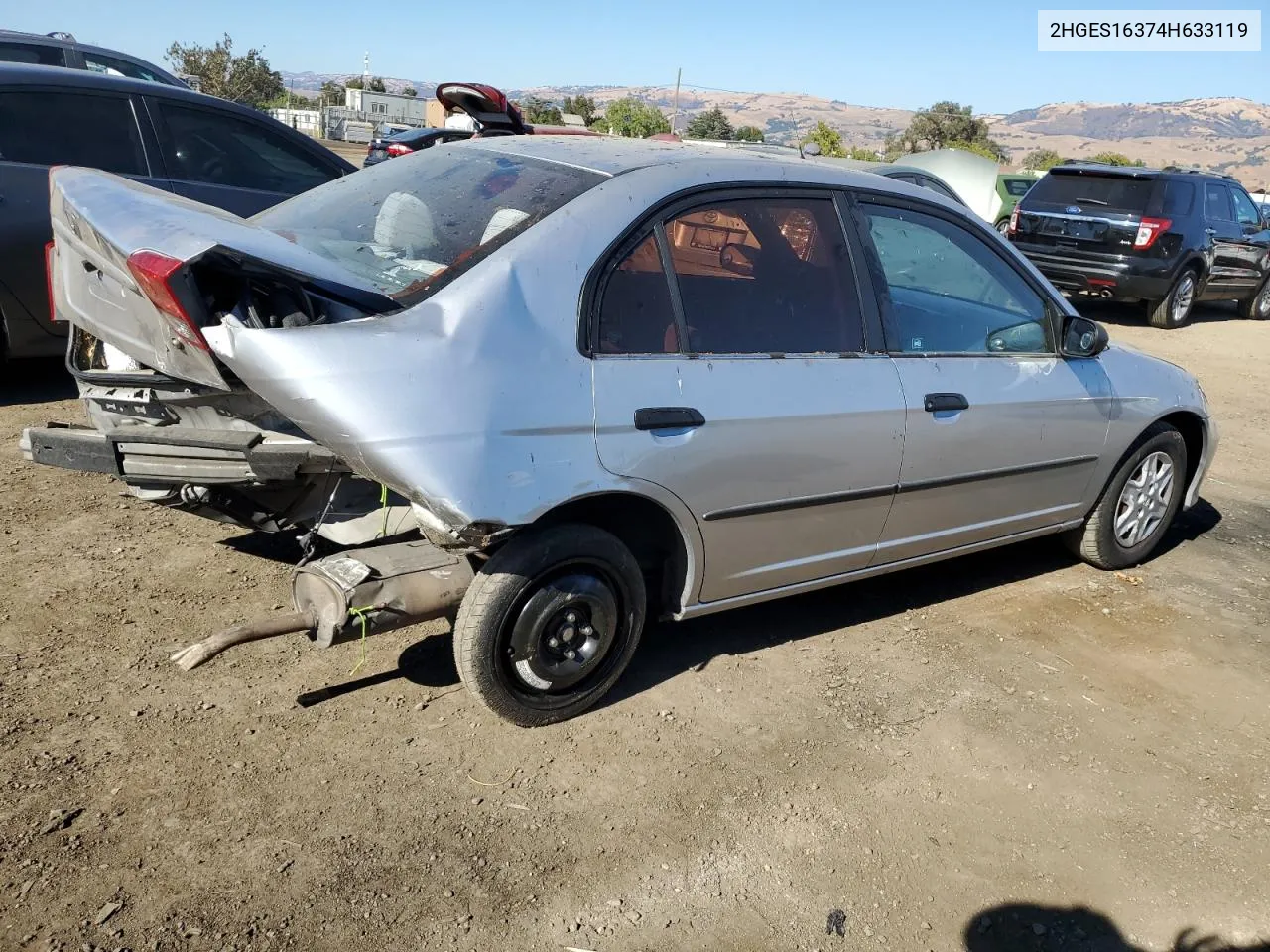 2004 Honda Civic Dx Vp VIN: 2HGES16374H633119 Lot: 73407234