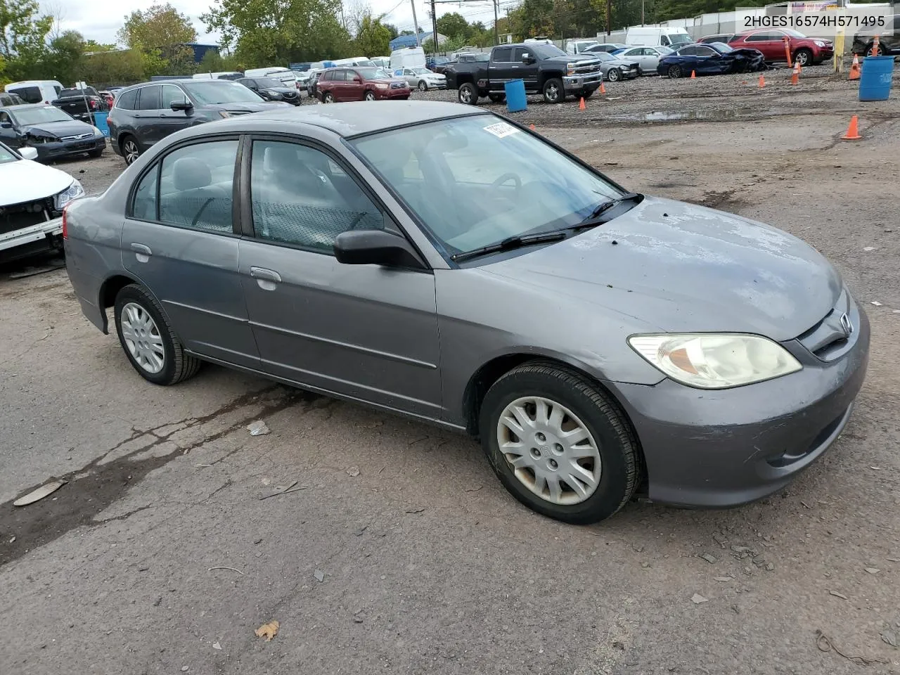 2004 Honda Civic Lx VIN: 2HGES16574H571495 Lot: 73507514