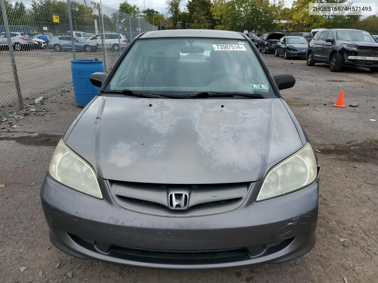 2004 Honda Civic Lx VIN: 2HGES16574H571495 Lot: 73507514