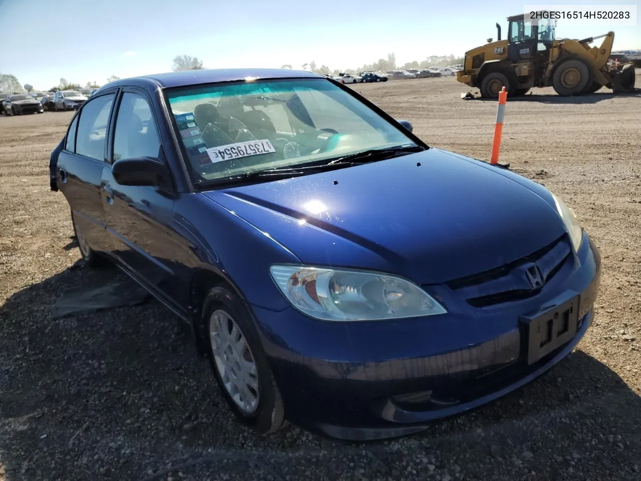 2004 Honda Civic Lx VIN: 2HGES16514H520283 Lot: 73579554