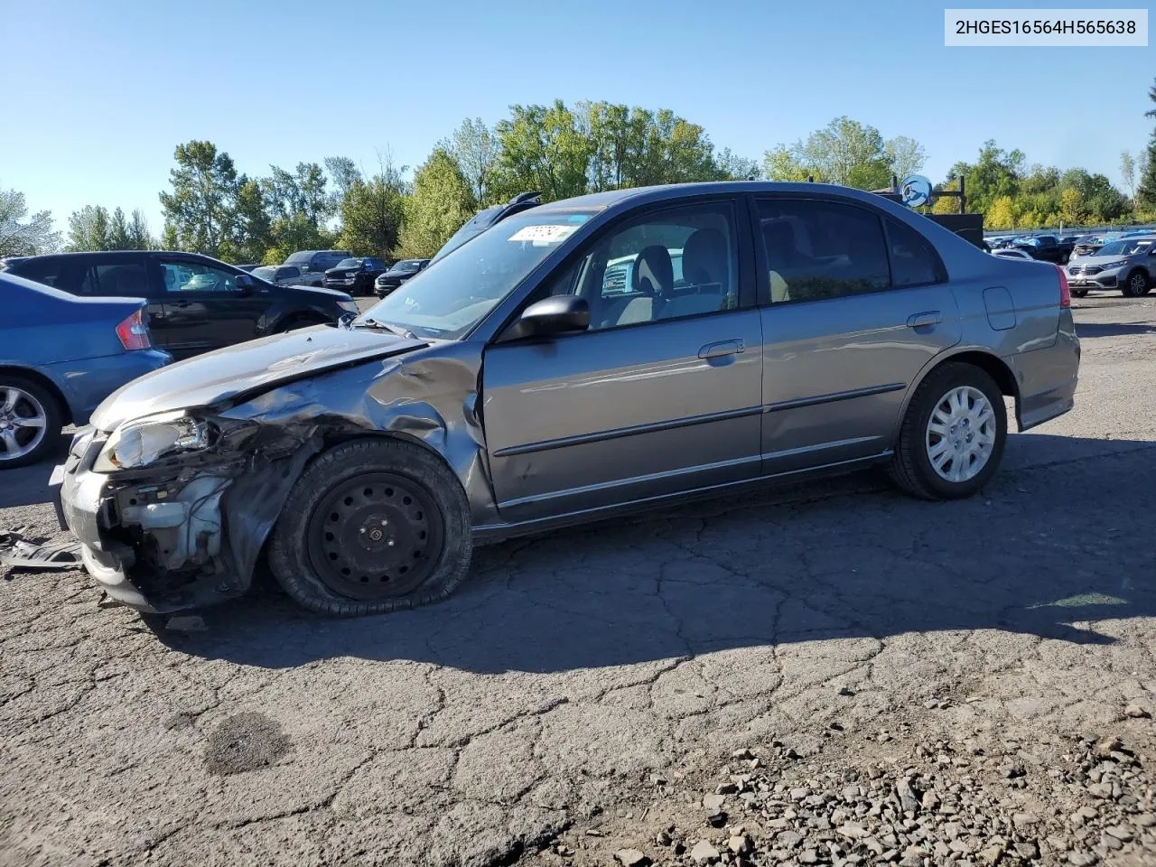 2004 Honda Civic Lx VIN: 2HGES16564H565638 Lot: 73765754