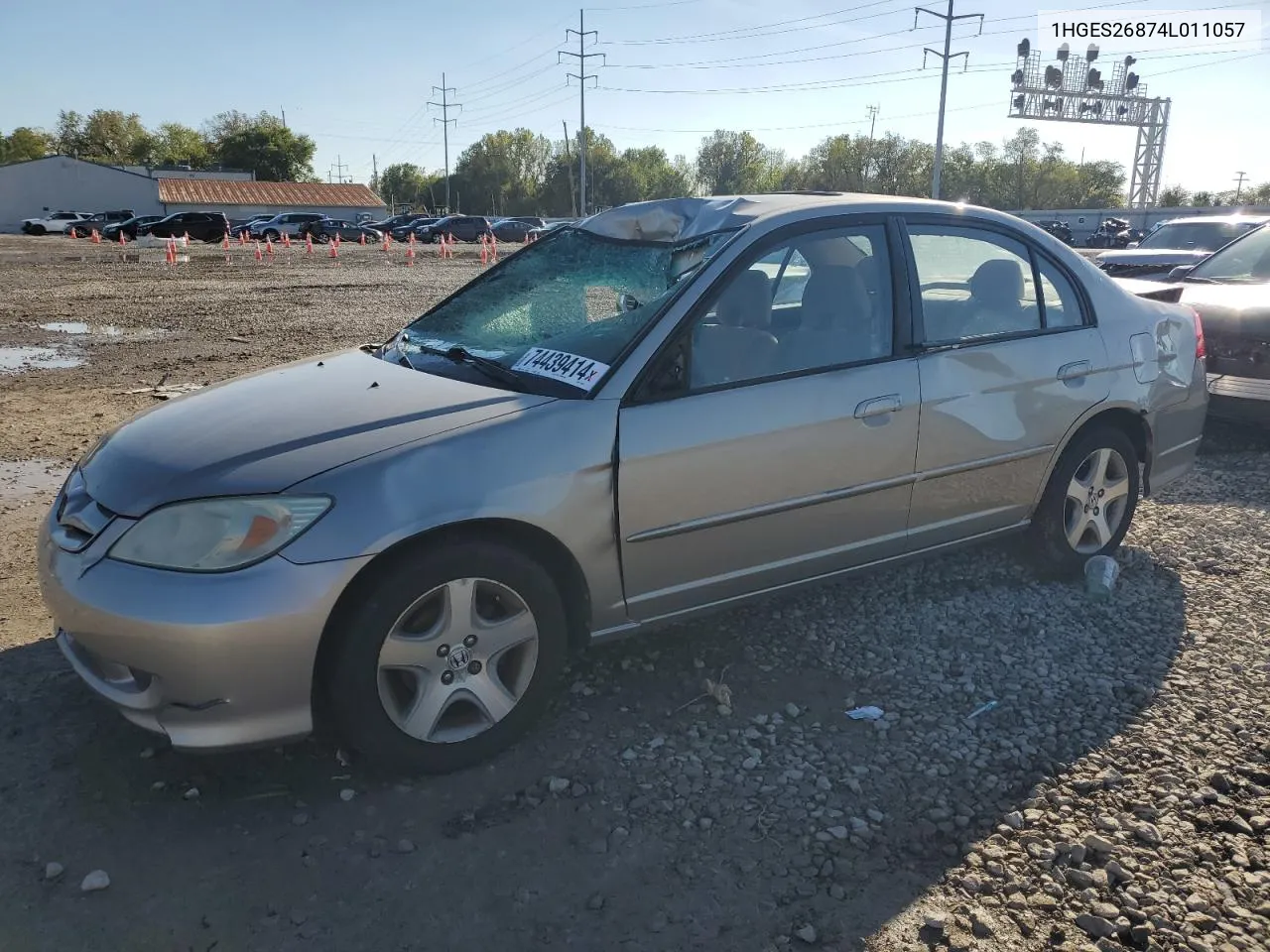 2004 Honda Civic Ex VIN: 1HGES26874L011057 Lot: 74439414