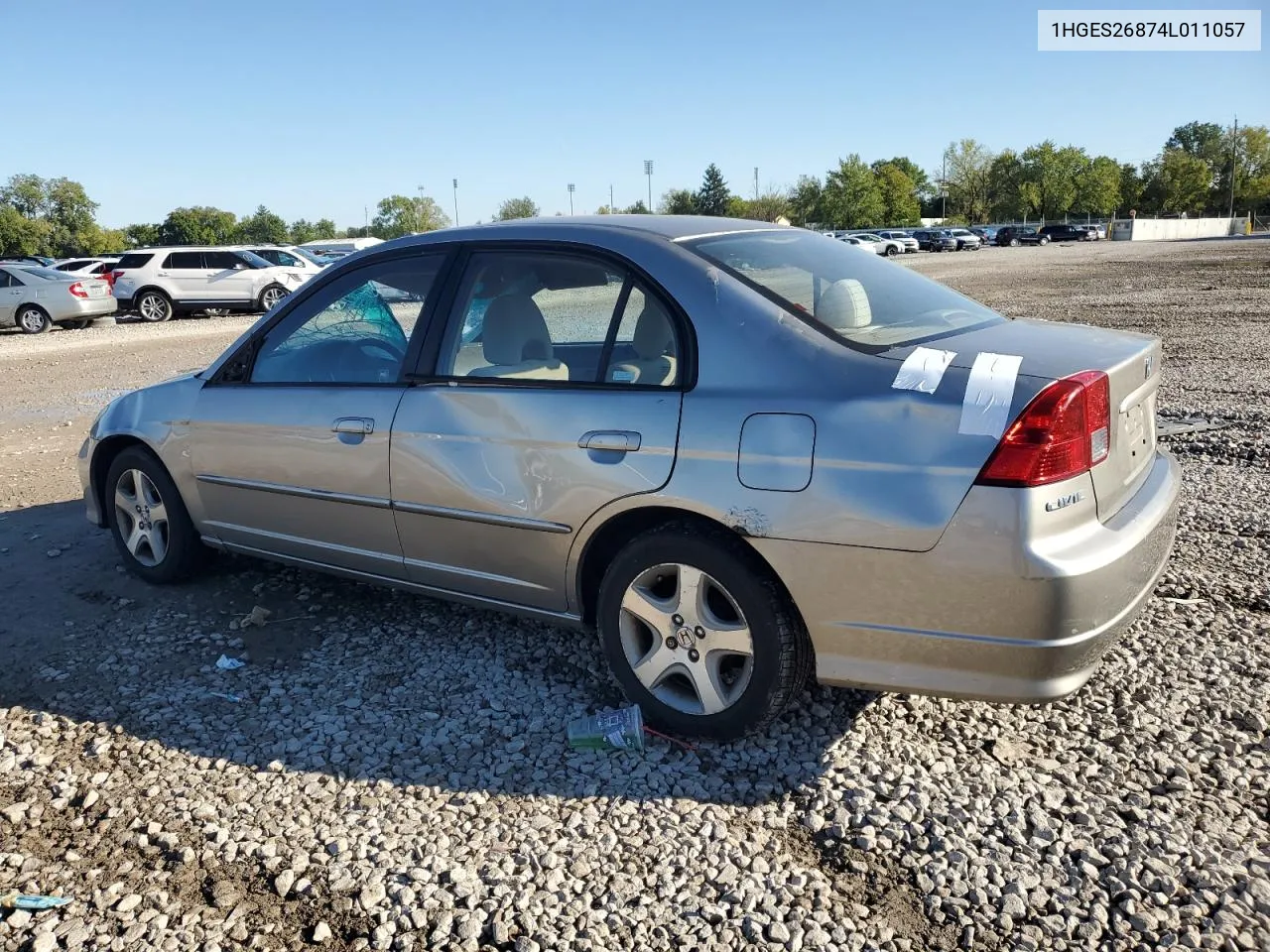 2004 Honda Civic Ex VIN: 1HGES26874L011057 Lot: 74439414