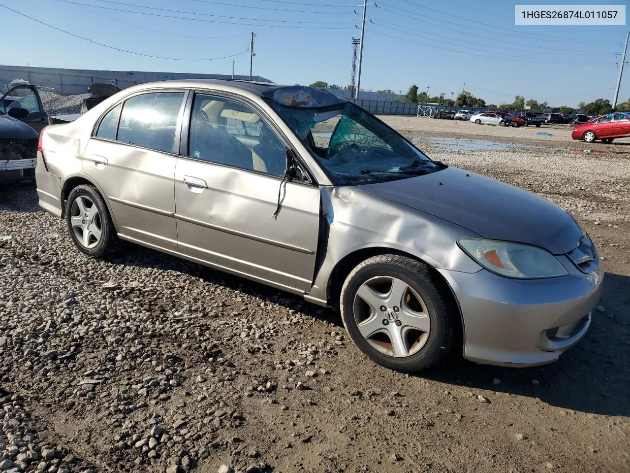 2004 Honda Civic Ex VIN: 1HGES26874L011057 Lot: 74439414