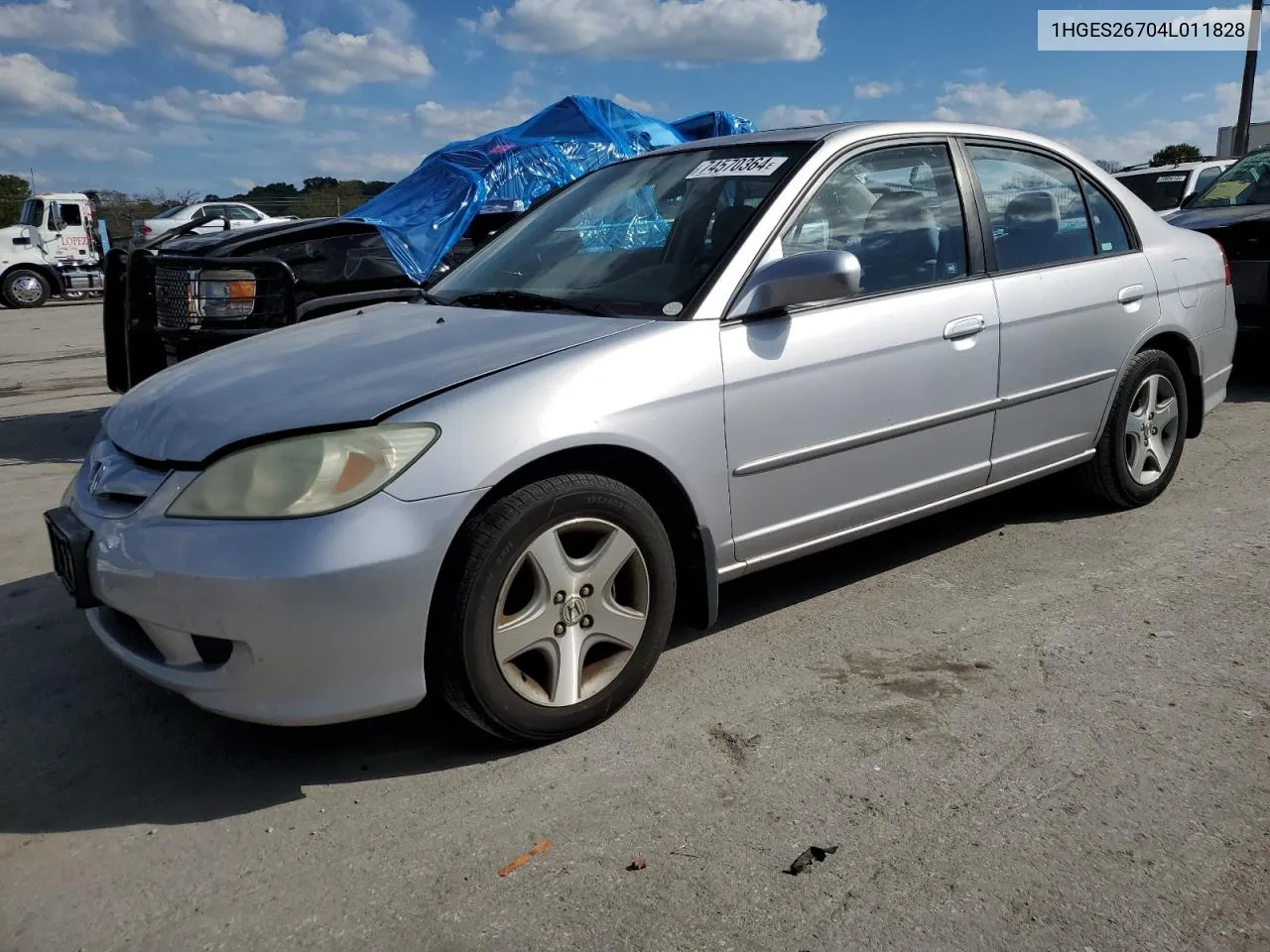 2004 Honda Civic Ex VIN: 1HGES26704L011828 Lot: 74570364