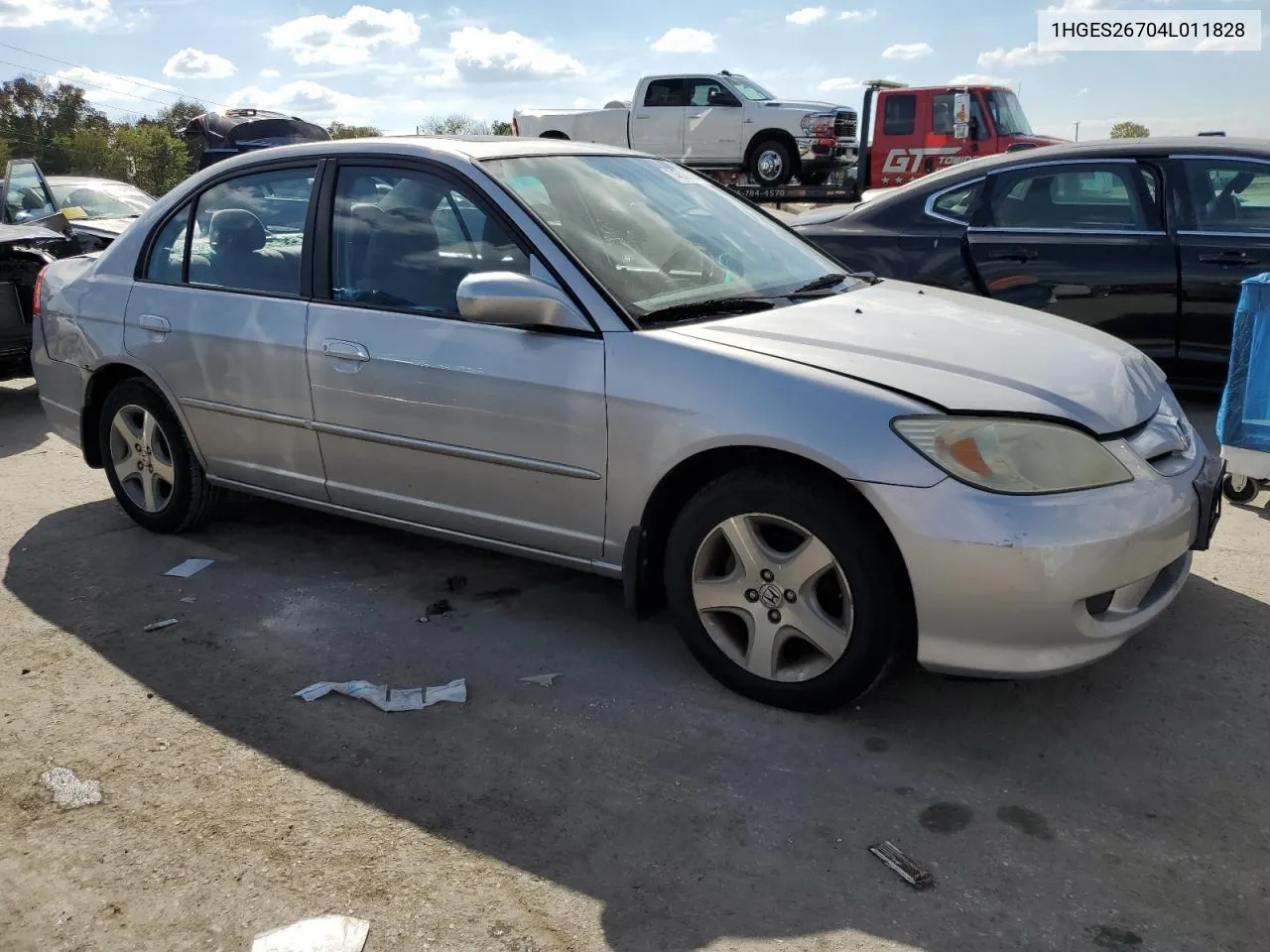 2004 Honda Civic Ex VIN: 1HGES26704L011828 Lot: 74570364