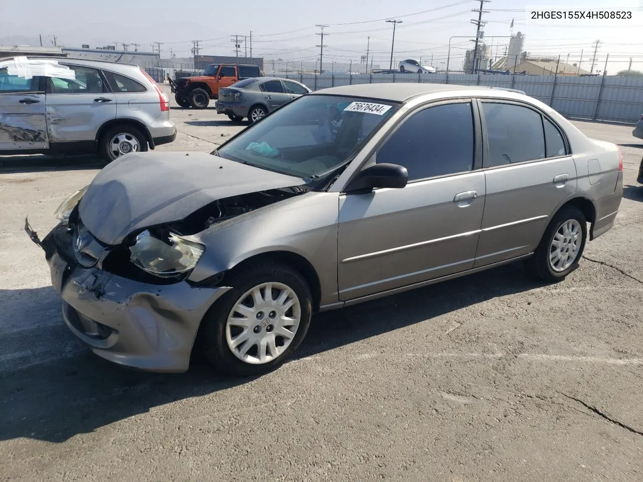 2004 Honda Civic Lx VIN: 2HGES155X4H508523 Lot: 75676434