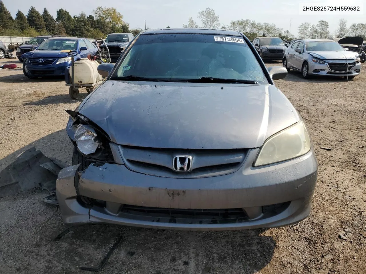 2004 Honda Civic Ex VIN: 2HGES26724H559682 Lot: 75753664