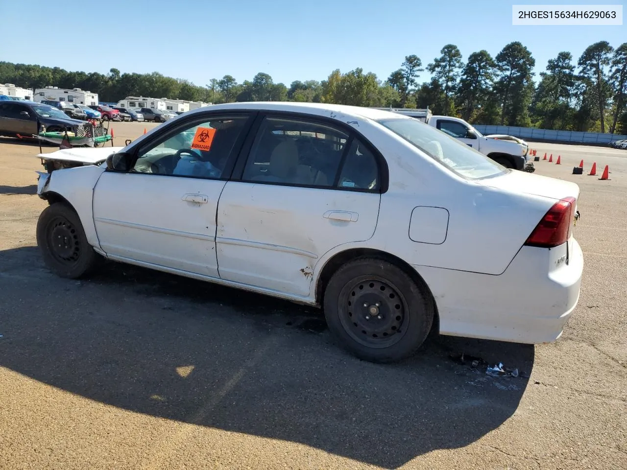 2004 Honda Civic Lx VIN: 2HGES15634H629063 Lot: 75984334