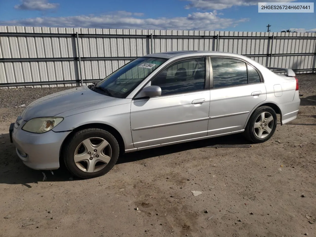 2004 Honda Civic Ex VIN: 2HGES26724H607441 Lot: 76413944