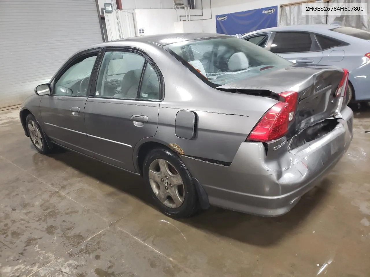 2004 Honda Civic Ex VIN: 2HGES26784H507800 Lot: 76733254