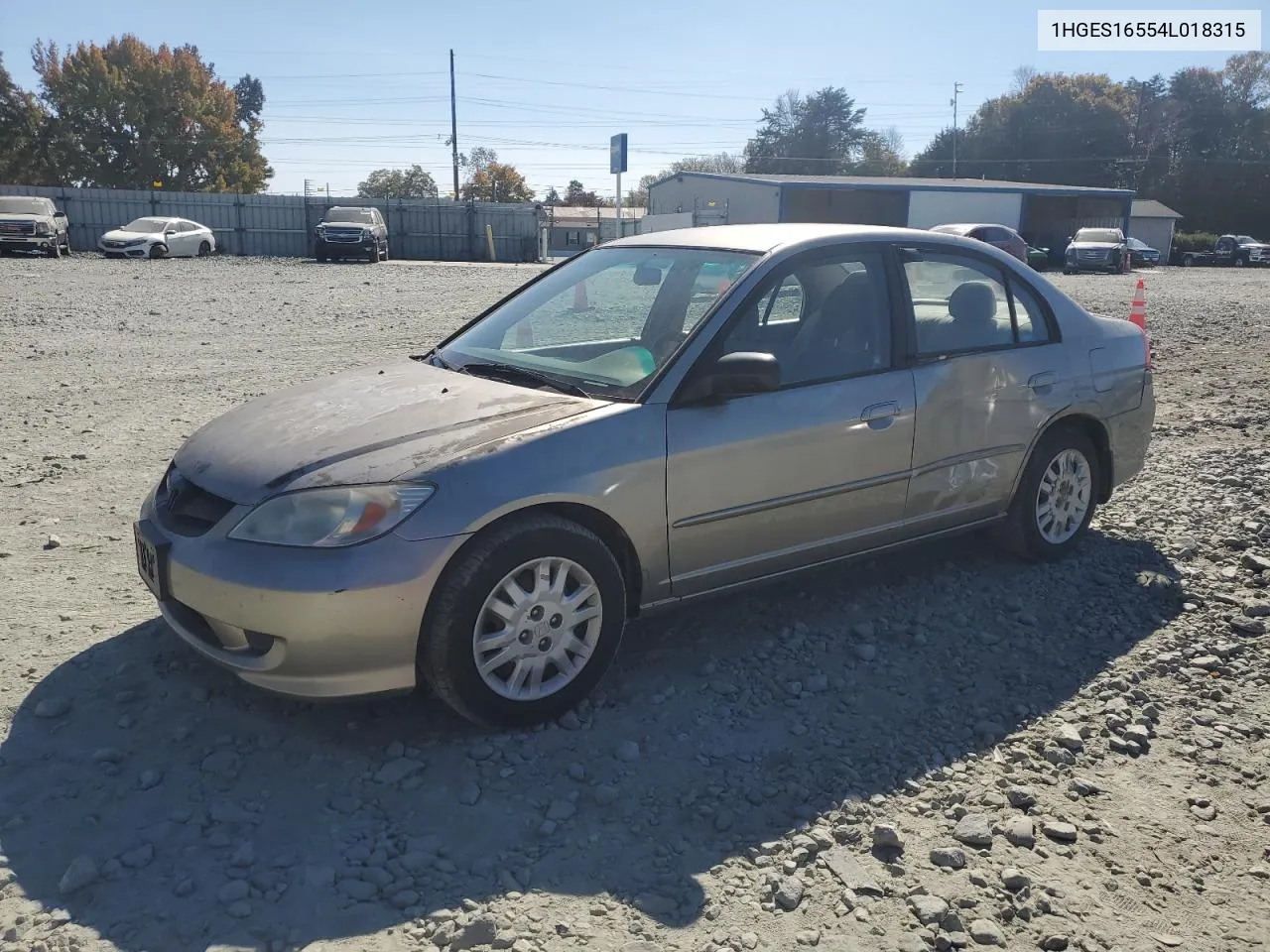 2004 Honda Civic Lx VIN: 1HGES16554L018315 Lot: 77017694