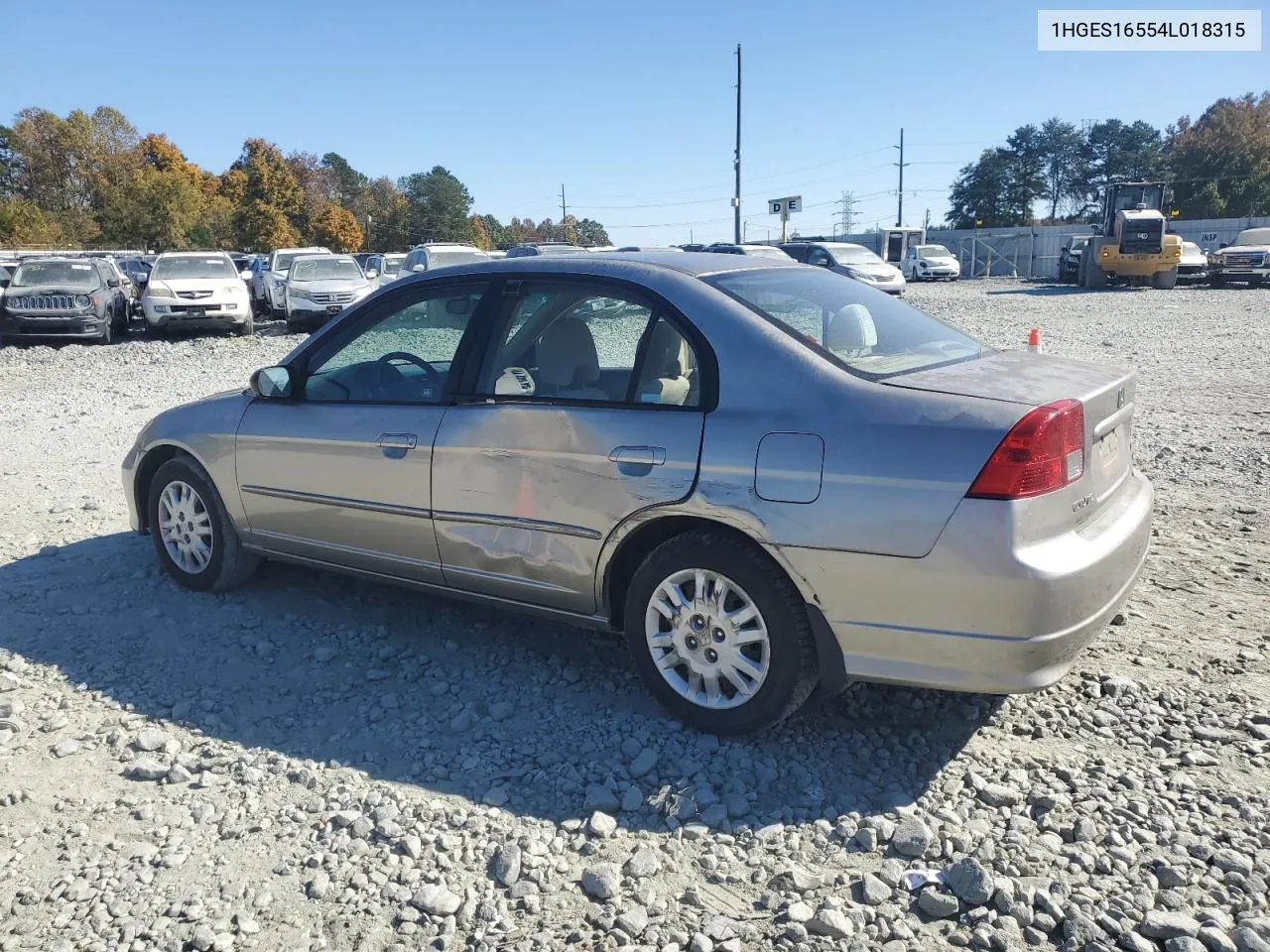 2004 Honda Civic Lx VIN: 1HGES16554L018315 Lot: 77017694