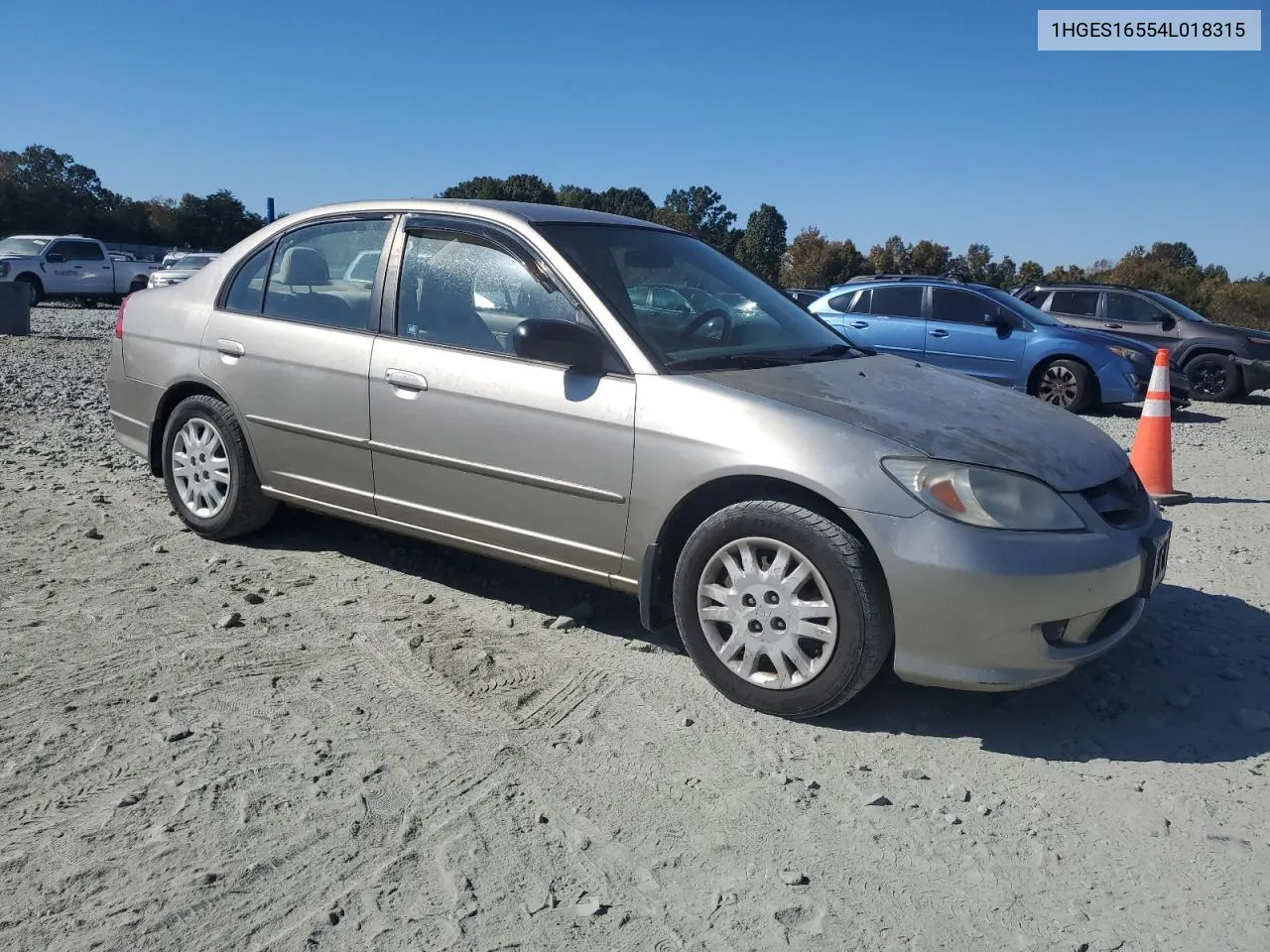 2004 Honda Civic Lx VIN: 1HGES16554L018315 Lot: 77017694