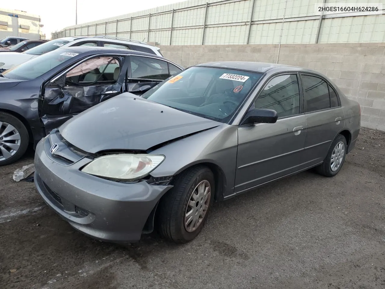 2004 Honda Civic Lx VIN: 2HGES16604H624286 Lot: 77332224