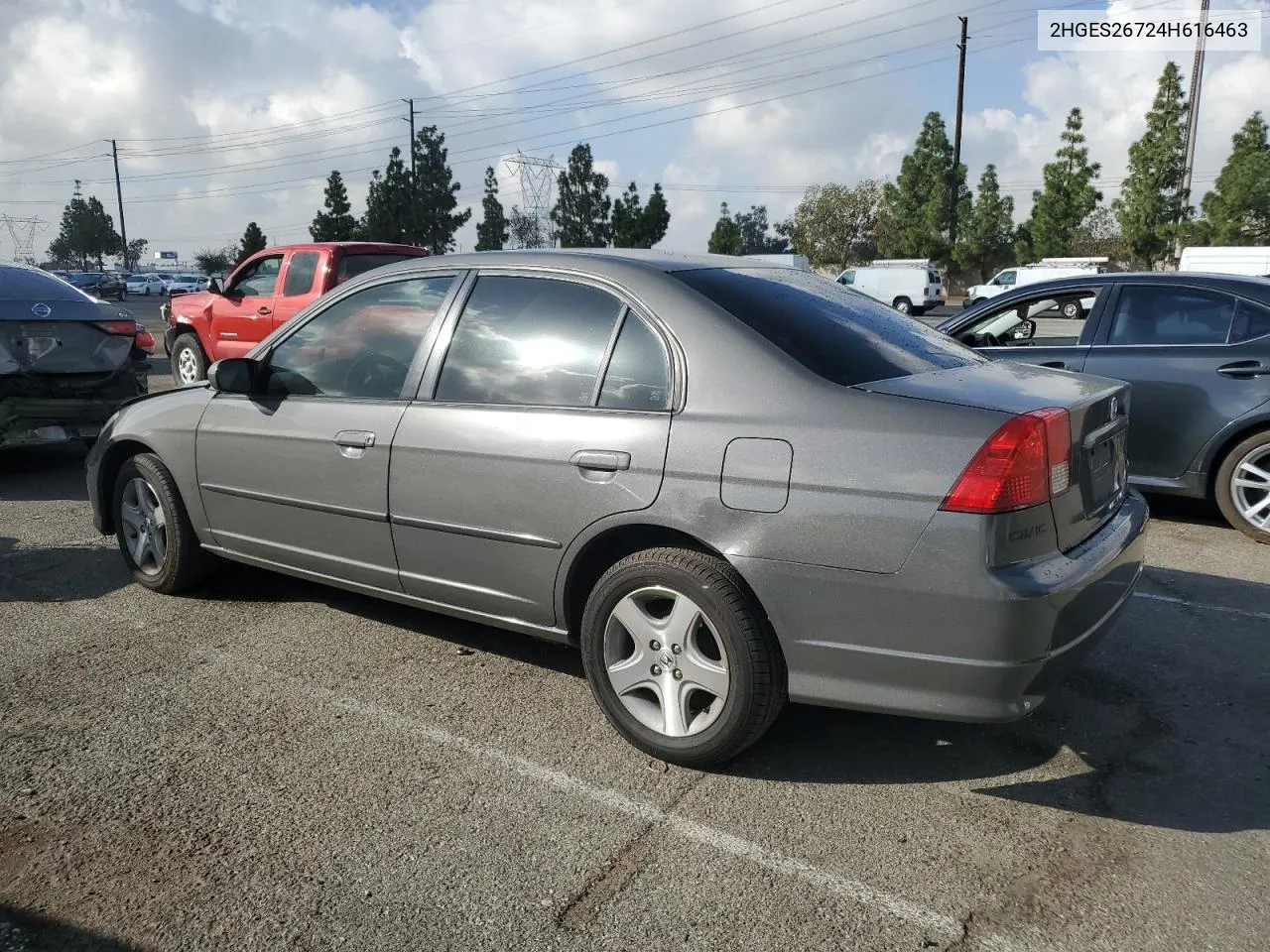 2004 Honda Civic Ex VIN: 2HGES26724H616463 Lot: 77376934