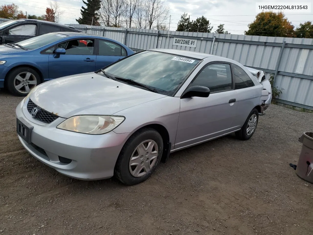 2004 Honda Civic Dx VIN: 1HGEM22204L813543 Lot: 77544994