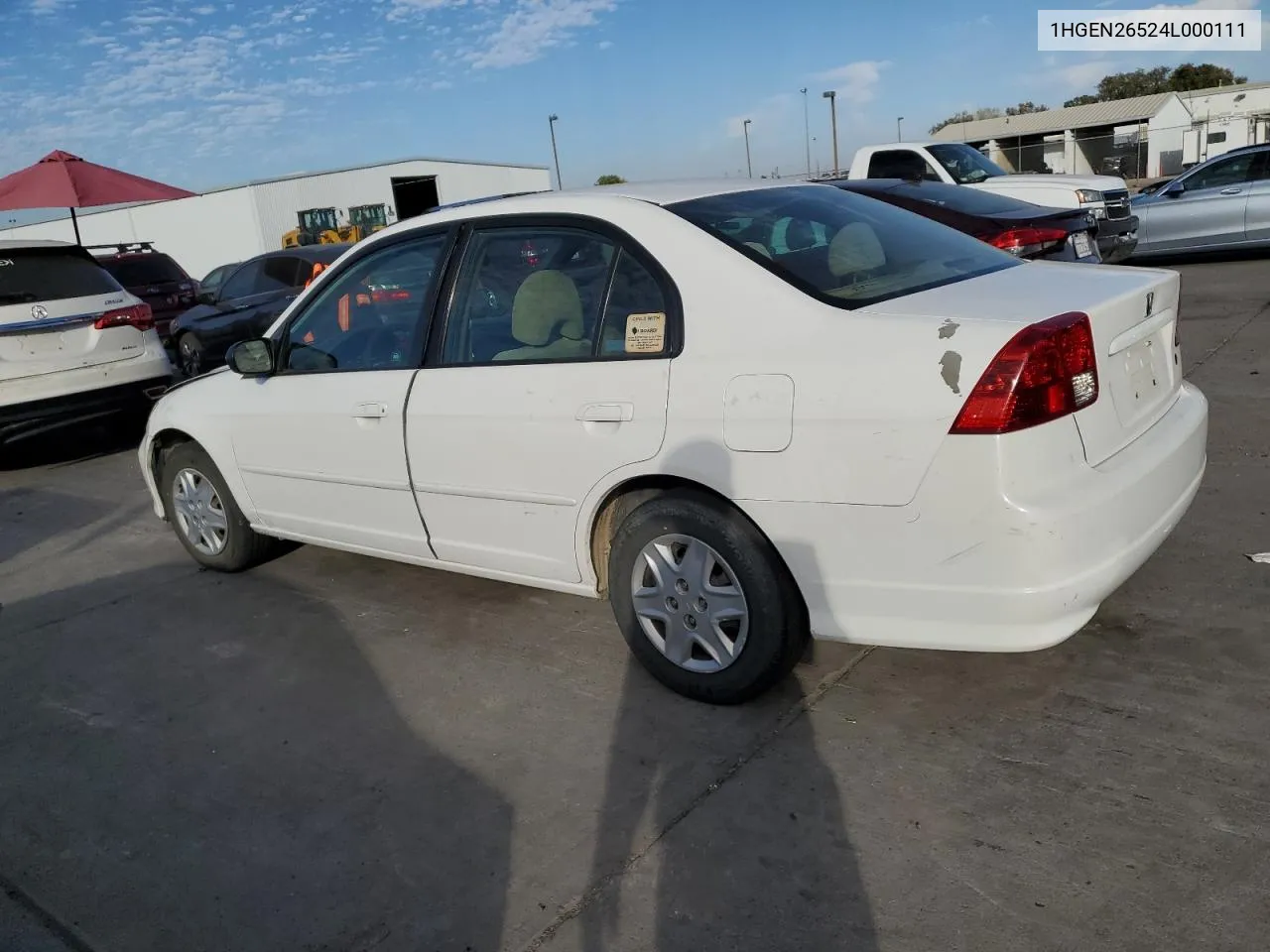 2004 Honda Civic Gx VIN: 1HGEN26524L000111 Lot: 77608444