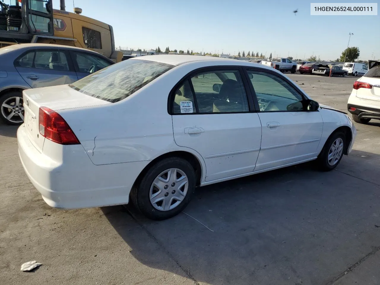 2004 Honda Civic Gx VIN: 1HGEN26524L000111 Lot: 77608444