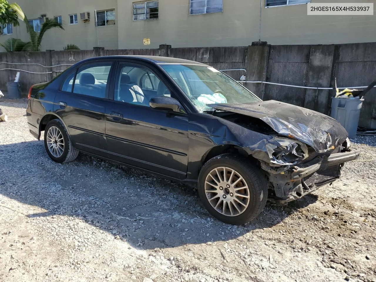 2004 Honda Civic Lx VIN: 2HGES165X4H533937 Lot: 77639054