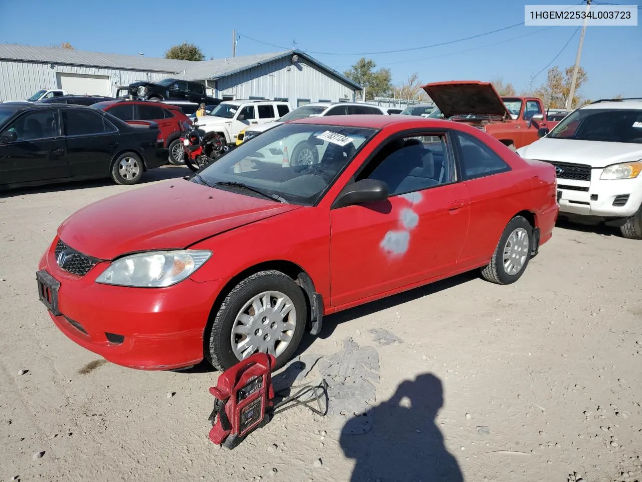 2004 Honda Civic Lx VIN: 1HGEM22534L003723 Lot: 77831134